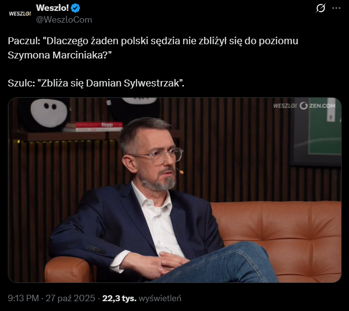 Oto POLSKI SĘDZIA, który zdaniem Szefa Kolegium Sędziów ZBLIŻA SIĘ POZIOMEM DO SZYMONA MARCINIAKA!